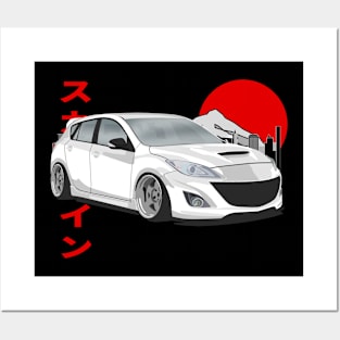 Mazda 3 2gen Retro Style JDM Posters and Art